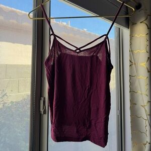 American Eagle Burgundy Cut-Out Tank Top
